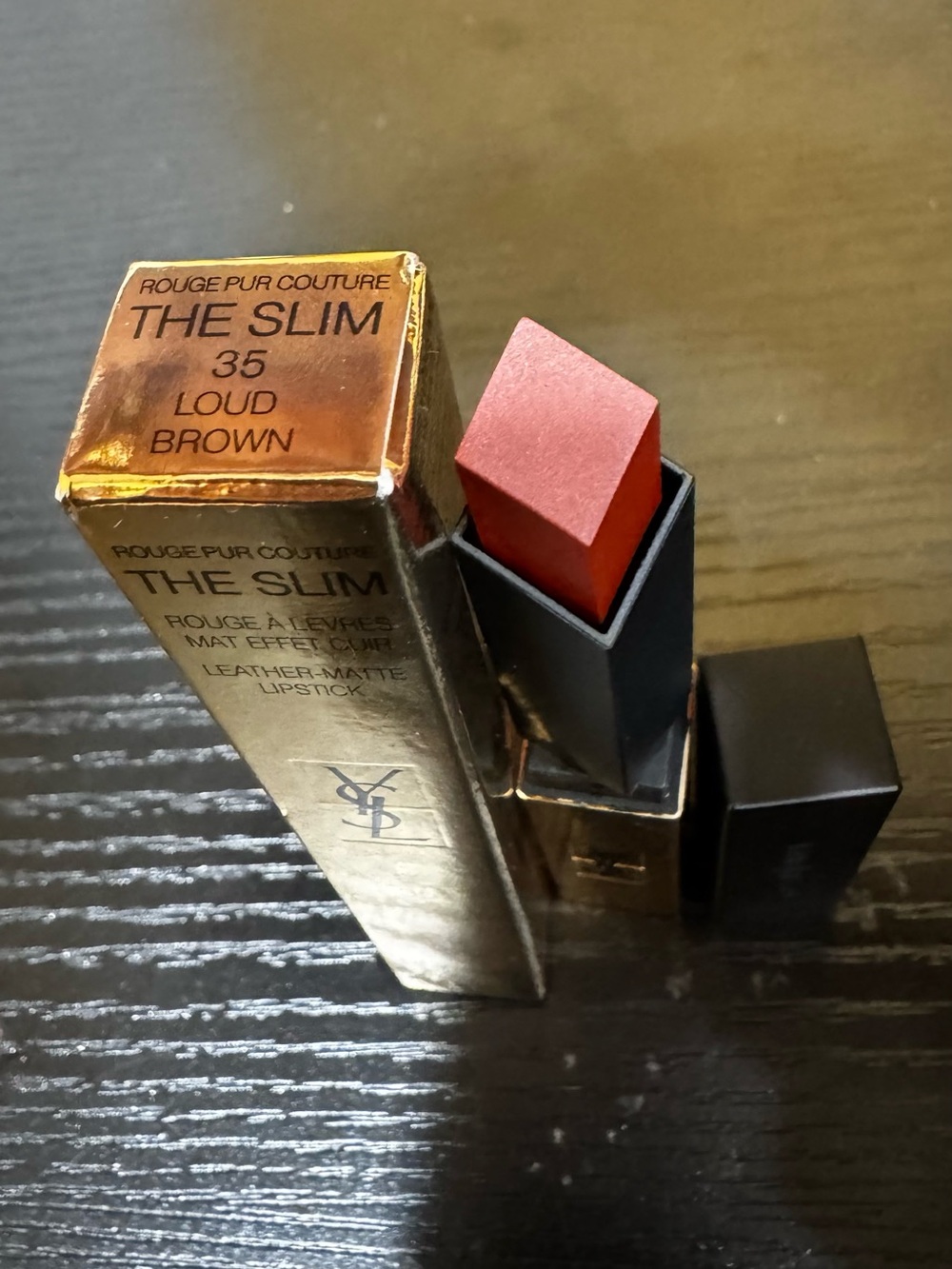 Yves Saint Laurent Leather-Matte Slim Lipstick in Loud Brown - Gold & Brown